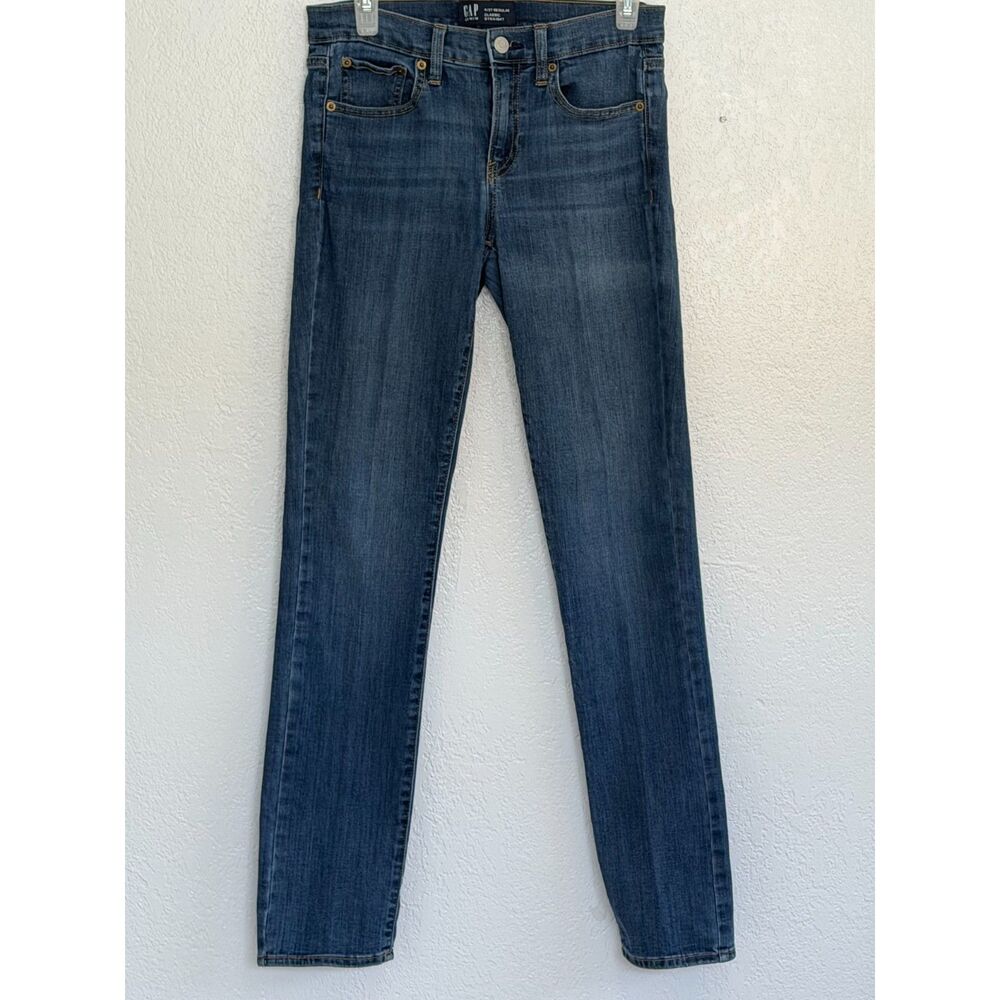 GAP Classic Straight Jeans Women Size 4/27 Regular Medium Wash Stretch Denim